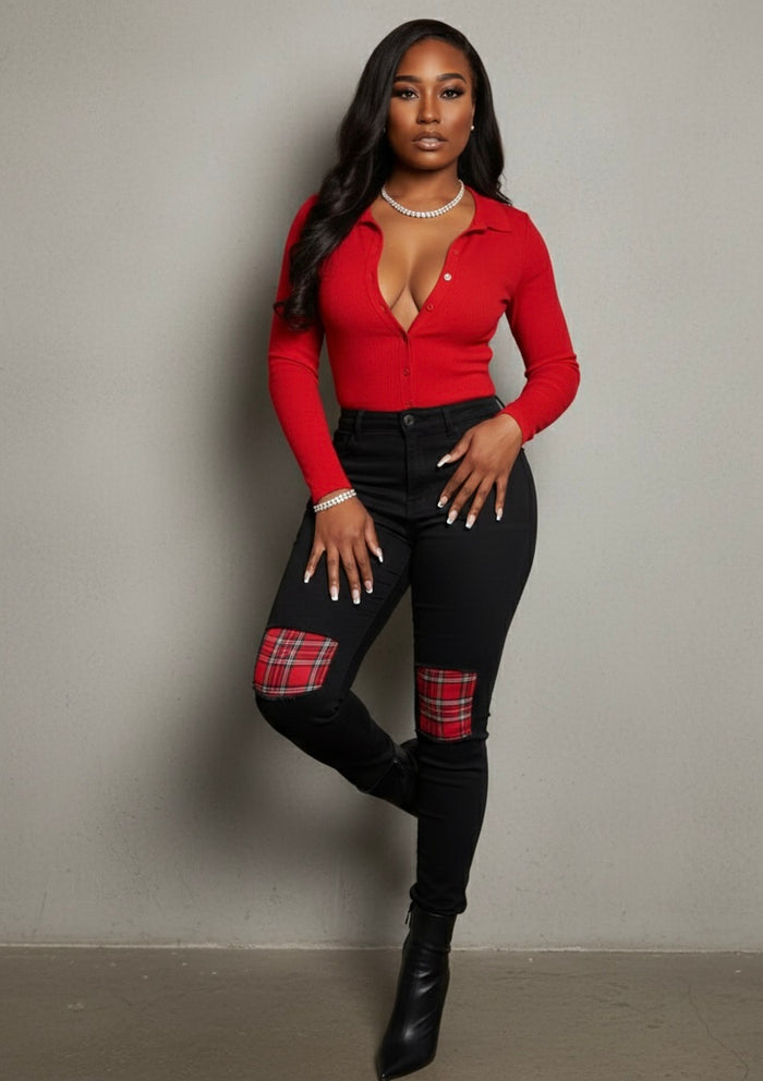 Oh Snap Bodysuit (Red)