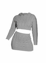 Cool Breeze | Cable Knit Mini Skirt Set