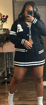 Preppy Queen | Pleated Skirt Set (Black)