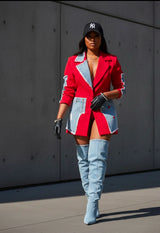 Alluring Denim Mix Blazer