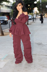 Bougie Queen | Peplum Cargo Pants Set II PRE ORDER SHIPS 11/11-11/24