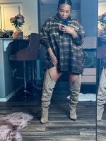 Hello Fall | Oversized Plaid Shirt/Dress