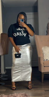 Silver Belle Metallic skirt