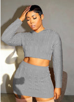 Cool Breeze | Cable Knit Mini Skirt Set