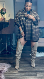 Peyton | Oversized Plaid Shirt/Dress