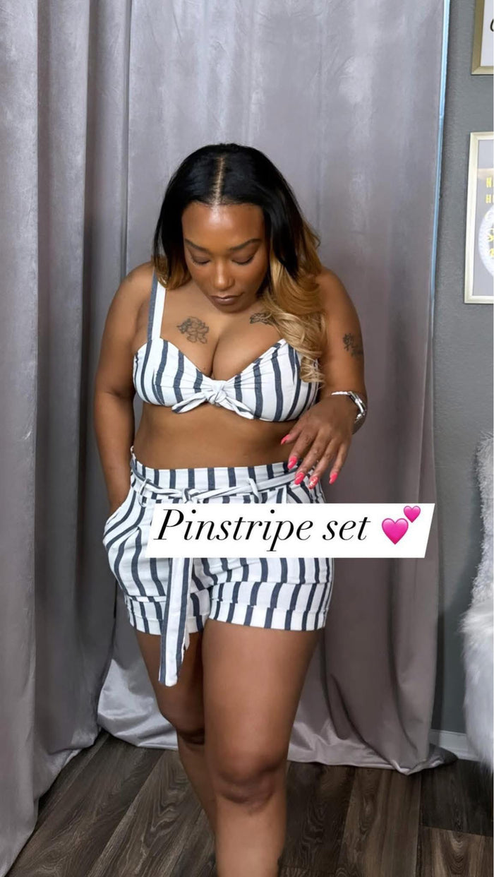 Pin Stripe Bustier Set