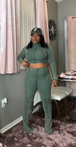 Yogi Ribbed 2pc Set (Olive)