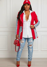 Alluring Denim Mix Blazer