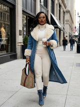 Penny Denim/Fur Trench Coat