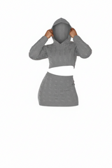 Cool Breeze | Cable Knit Mini Skirt Set