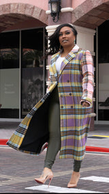 Plaid in Color Trench Coat