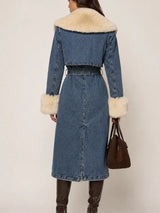 Penny Denim/Fur Trench Coat