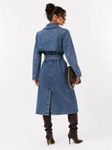 Penny Denim/Fur Trench Coat