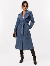 Penny Denim/Fur Trench Coat