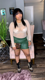 Leatherette Shorts (Green)